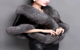 Fake Fur Poncho Cape Coats Faux Fur Vest Jacket Women 5 Colors Woman Fur Coats Winter F04044649890