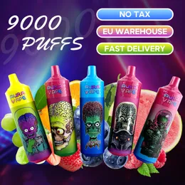 AURA Vape 9K Disposable e Cigarette 9000 Puff, EU WAREHOUSE 18ml Rechargeable Refilled Cigs Puff vs randm No extral cost