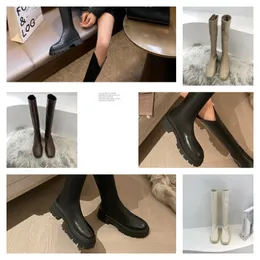 Luxury Design Boots Channel Women Retro Winter Warm Snow Non Slip High Heel Martin Knight Tassel Casual Socks Buty 36-40