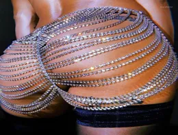 Sexy catena del corpo in metallo Reno gonne estive da donna Glitter vedere attraverso paillettes minigonna club Pary gonne 2020 nuove gonne HL11467488