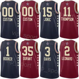 Stampa 2024 All-Star Basketball Luka Doncic maglie 77 Stephen Curry 30 Shai 2 LeBron James 23 Nikola 15 Kevin Durant 35 Davis 3 Klay Thompson 11 Nome personalizzato numero squadra