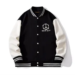 Designer coat men's jacket y2k couple baseball jacket, autumn and winter new hip-hop trend, smiling face pattern