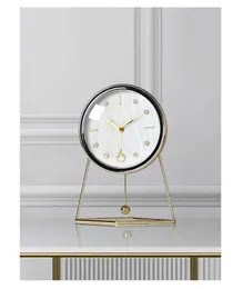 Relógios de mesa de mesa criativo luxo relógio de mesa balanço relógio silencioso relógio de metal dourado sala estar pêndulo relógios de mesa decoração de casa