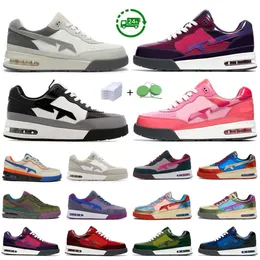 Road Sta Homens Mulheres Correndo Tênis Sneaker Couro Preto Branco Rosa Roxo Azul Verde Bege Camurça Pastel Cinza Skunk Mens Treinadores Esportes Sapatilhas