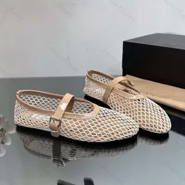 scarpe eleganti firmate di lusso ballerine in rete Comfort Vera pelle mocassini da donna Mary Jane con punta tonda Scarpe basse2