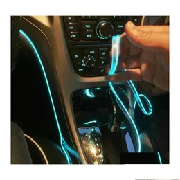 Interior Decorations Motoers 5M Car Accessories Atmosphere Lamp El Cold Light Line With Usb Diy Decorative Dashboard Console Led Amb Dh1W3