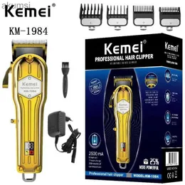 Máquina de cortar cabelo Kemei KM-1984 Atacado Men'S Household Hair Clipper Carregamento rápido Salão Profissional Metal Cordless Electric Clipper YQ240122