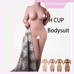 의상 액세서리 Shemale Big Silicone Bodysuit H 컵 가짜 거대한 가슴 유방 형태 Travestismo Drag Queen Sissy