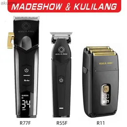 شعر كليبرز Madeshow Kulilang R77f R55f R11 احترافية لقطات الشعر اللاسلكية مجموعة LCD عرض قصص حلاقة للرجال YQ240122