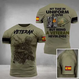 2024New Mens Camisetas Exército-Veterano 3D Impressão Soldado Americano Casual Redondo Pescoço Solto Manga Curta Camuflagem Comando Roupas Masculinas Nize Max Xxs-6Xl 605