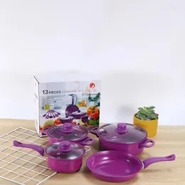 Ensembles de batterie de cuisine Pot cadeau avec cuisinière à induction cuisinière à gaz poêle antiadhésive universelle soupe petit lait