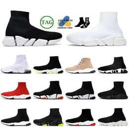 Speeds Luxus Designer Casual Socken Schuhe Damen Herren Top Qualität Rot Weiß Schwarz Gummi Sneakers Unterteile OG Trainer Plattform Loafers Walking 2.0 Strick
