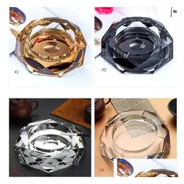 AshTrays Crystal Glass Octagonal AshTray Creative Personality 5 Sorts Color Fashion Exquisite Craft Home Decoration Bes121 Drop D DHMRB