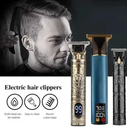 헤어 클리퍼 빈티지 T9 무선 전문 모발 클리퍼 남성용 전기 트리머 USB Clipper Hair Cutting Machine Shaver Trinmer