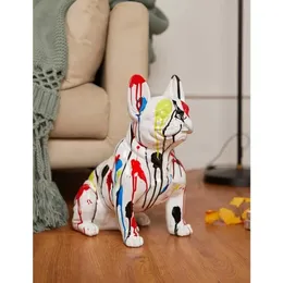 Bulldog -staty skulptur djur modern dekoration bordscentrum hantverk hem gåvor harts konstdekorativa statyer dekor 240122