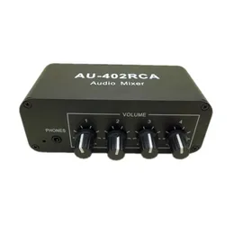 Amplifikatör Stereo Ses Karışık Distribütör Sinyal Seçici Seçici 4 Giriş 2 Çıkış RCA Tonu Ses Örtüleri Kulaklıklar Amplifikatör AU402RCA