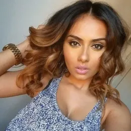 1B 30 Körperwelle Lace Front Perücke HD Ombre Spitze Perücke Echthaar Perücken Ombre Braun gefärbtes Echthaar Bob Perücke für Frauen vorgezupft