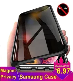 Magnetische gehärtete Glashülle für Samsung S8 S9 S10 S20 Plus S20U Metall-Magnet-Privatsphäre-Abdeckung für Samsung Note 10 9 81248119