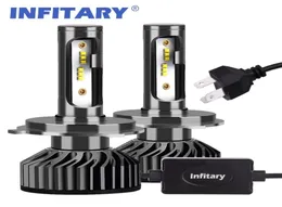 Infitary lâmpadas led para farol h4 kits de conversão hilo feixe farol automotivo 72w 6500k 8000lm branco super brilhante zes chi3650469