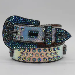 2022 Designer Strass Cintura Bb Cinture Simon Per Uomo Donna Shiny Diamond Cintura con teschio Nero Blu Bianco Multicolor 61 Colori274U