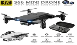 S66 MINI RCドローン航空機4K HDカメラプロフェッショナルエアリアルポグラフィヘリコプターwifi fpv重力誘導折りたたみQuadcopter U3049372