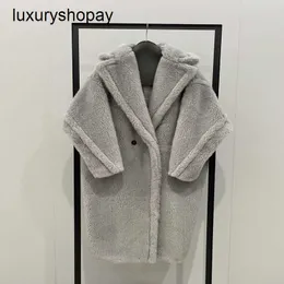 Top Maxmaras Teddy Bear Cappotto Donna Cappotti in cashmere Dai Gclass 2024 Inverno m Home Grigio chiaro Donna Pelliccia Particella Cammello Pile Lunghezza media Capispalla