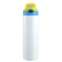 Thermal Sublimation 20oz Tumbler Cups Stainless Steel Thermos Thermal Transfer Big Capacity Blank Portable With Plastic Straws Kids