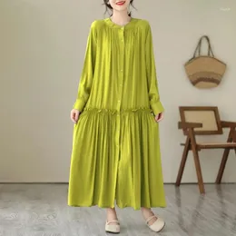 Vestidos casuais 2024 chegada estilo japonês árvore comestível solta chique senhora primavera verão vestido moda mulheres outono blusa