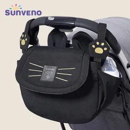 حقيبة حفاضات قطة Sunveno سعة كبيرة من منظم الأكياس الأمومة.