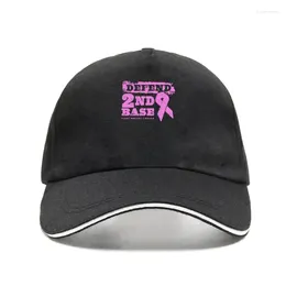 Ball Caps Sports Man's Baseball Cap Defend 2nd Base Breast Cancer Awareness Fashion Bill Hat Cotton