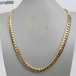 Cadena de Oro 14k Gold kaplama saf 925 Sterlling Gümüş El Yapımı Miami Küba Bağlantı Zinciri Lüks Hip Hop Takı Erkekler Kolye