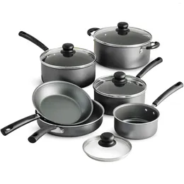 Köksredskap sätter primaware non-stick set 10-bitar krukor och pannor non stick pott matlagning mat