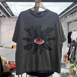 T-shirt da uomo T-shirt a maniche corte stampata in schiuma creativa divertente per gli occhi uomo T240122