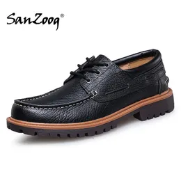 Primavera outono sapatos de barco de couro genuíno homens preto marrom zapatos hombre cuero genuíno tamanho grande 47 48 240119