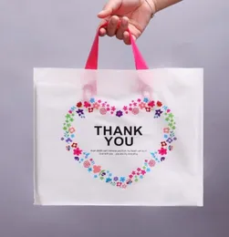 Obrigado sacos de presente festa de aniversário casamento favor bolsas de plástico presente de compras grandes sacos de plástico com alça 50pcs3192037
