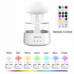 Humidifiers 450ML Rain Cloud Water Drops Air Humidifier Diffuser Essential Oil Ultrasonic USB Aroma Perfume Spray For Bedroom Car LED Lamps YQ240122