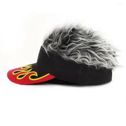 Top kapaklar kış beyzbol şapkası erkek kadın peruk şapkası eğlenceli kısa saç nefes alabilen parti toupee şapkalar açık hava