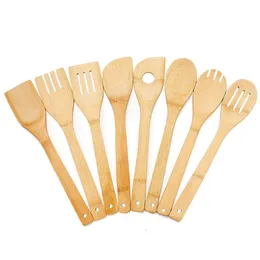 Bamboo Pot Shovel Soup Spoons Bamboos Spoon Spatula Portable Kitchenware Wooden Utensil Kitchen Cooking Shovels T9I002558
