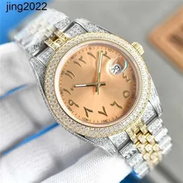 Luxo AP Diamante gelado Mosonite pode passar no teste Movimento mecânico completo à prova d'água Top Quality Full Waterproof 41mm Pulseira de aço cravejado de diamantes MulheresKZSO