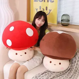 Plush Dolls Kawaii Red Mushroom Plush Sofa Cushion Decor Plant Vegetables Toy Creative Dried Shiitake Mushroom Throw Pillow for Kids