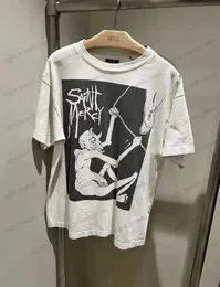 T-shirty męskie Saint Michael 23ss Mercy Ss Tee High Street Casual American Style Graphic T Shirts Retro krótkie rękawa T240122