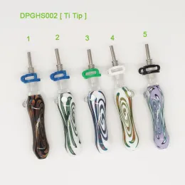US Colored Swirl Pattern Glass Smoking Dab Nector Collector Straw Kit With 10Mm Male Titanium Tip And 10Mm Plastic Clip ZZ
