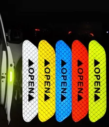 4PcsLot Car Door Open Prompt AntiCollision Reflective Stickers Tape Conspicuity Safety Caution Warning Sticker for Car Truck Tra5303549