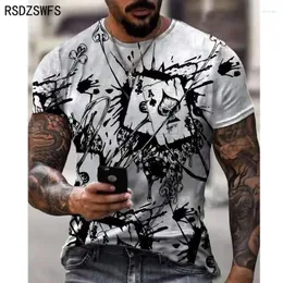 Homens camisetas Horrível Crânio Spades Poker T-shirt Casual Homens Verão 3D-Print Extra-Large 2024 Conforto Respirável 110-5XL