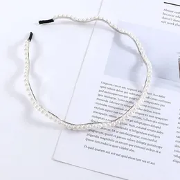 Akcesoria do włosów koreańskie eleganckie eleganckie nakrycia głowy słodkie białe opaski na głowę Pearl Band Hoop