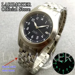 Wristwatches LARIMOKER 36mm/39mm Dome Sapphire Glass Japan NH35 Autoamtic 100M Black White Dial Luminous Mechanical Mens Watch