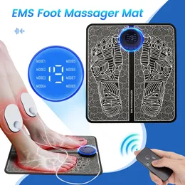 Almohadilla masajeadora de pies eléctrica EMS, masaje plegable portátil, Estimulador muscular, alivio del dolor, mejora la circulación sanguínea, relaja los pies 240119