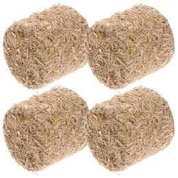 Decorative Flowers 4/8/12pcs Mini Hay Bales Rustic Miniature Farm Haystack Stackable Fake Blocks Dollhouse Decoration