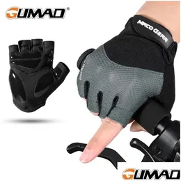 Guanti da ciclismo Mezze dita Sport Mtb Bici da strada Corsa Anti-Antiscivolo Fitness Palestra Equitazione Guanto da bicicletta Estate Uomo Donna Drop Deliver Dhbq3