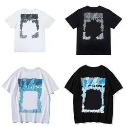 Yaz T-Shirt Erkek Tasarımcıları Tişörtler Gevşek Tees Üstler Adam Rahat Gömlek Lüks Giyim Sokak Giyim Şortları Sleeve Polos Tshirts Boyut S-X OFFS BEYAZ FV9